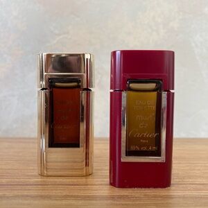 Vintage Cartier Must de Cartier Red and Gold Fragrance Set